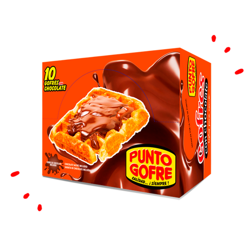 [PUNTO0763] 12 Gofres Bañados en Chocolate Envasados individualmente