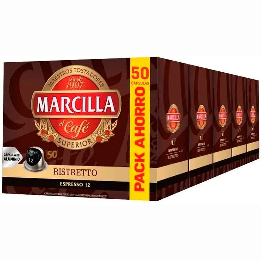 [4059490X5] Ristretto Marcilla 5 cajas de 50 cápsulas compatibles Nespresso