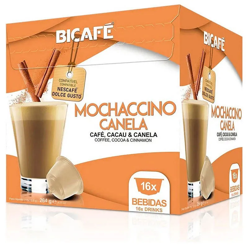 [100648] Mocachino con canela Bicafé, 16 cápsulas compatibles con Dolce Gusto