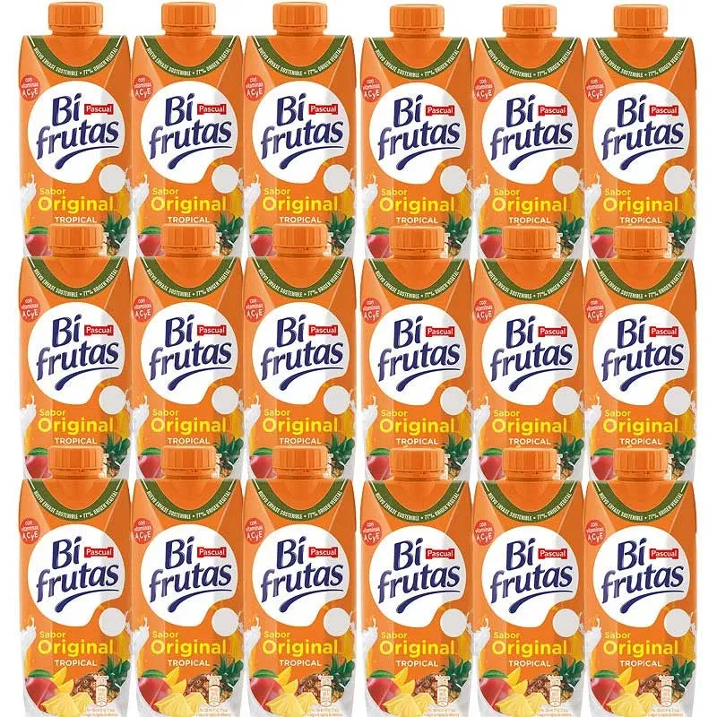 [P891176X18] Zumo BiFrutas Tropical de  Pascual . Caja de 18 ud. de 330 ml