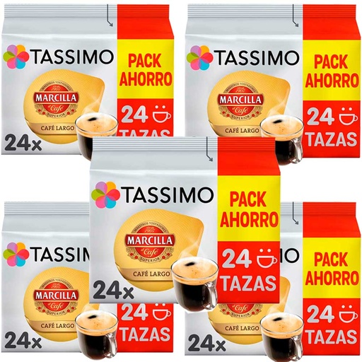 [4058279X5] Marcilla Tassimo Café Largo  5 cajas de 24 Tdisk cada una