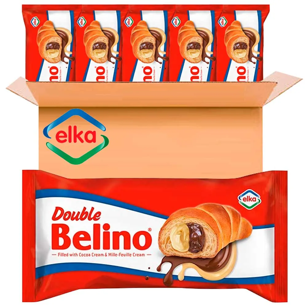 [BEL-233449] Croissants rellenos de Chocolate Blanco y Negro  Belino  caja de 20 unidades de 60 gr
