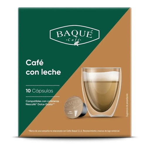 [26114140] Café con Leche Baqué 10 cápsulas compatibles Dolce Gusto