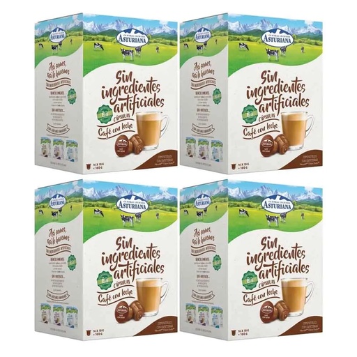 [27002X4] Lote x 4 Café con Leche Central Lechera Asturiana Compatibles Dolce Gusto®*