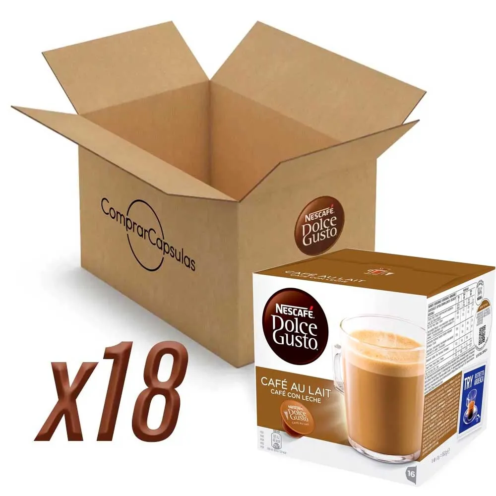 [12486521X18] Café con Leche en Formato Ahorro 18 cajas Dolce Gusto