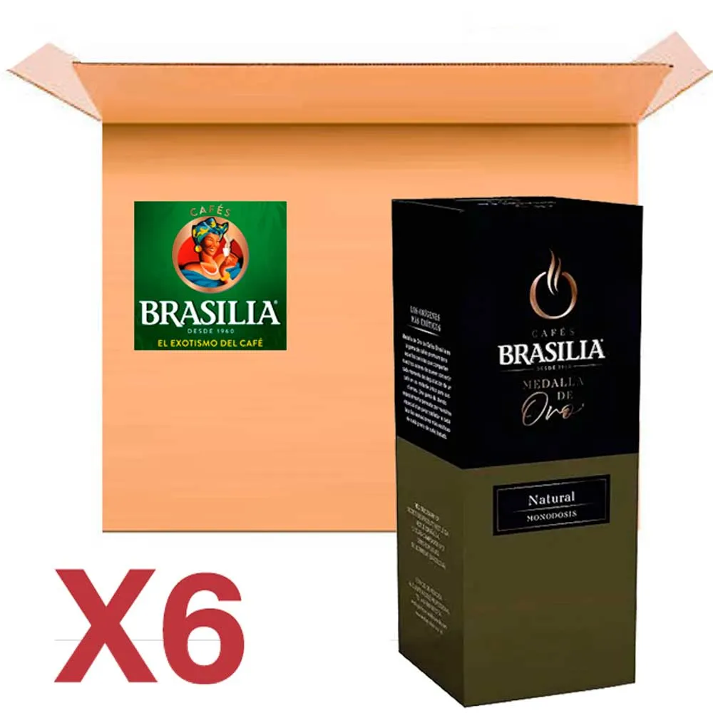 [506423X6] Café Natural 6 cajas de 25 unidades (sistema E.S.E.) Brasilia Medalla de Oro