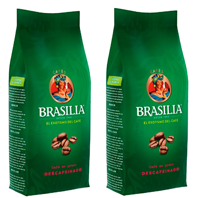 [12478821X2] Café en grano Descafeinado 2x500g Brasilia Medalla Oro