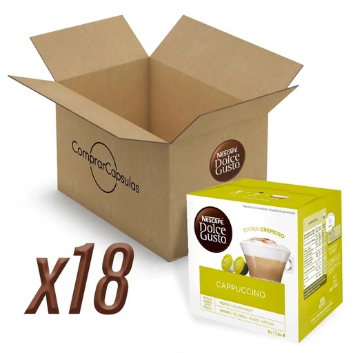 [12371536X18] Café Cappuccino 18 cajas 288 cápsulas | Dolce Gusto Nescafé