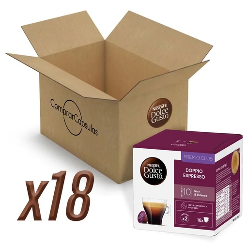 [12484755X18] Café Doppio Espresso 288 cápsulas | Dolce Gusto Nescafé