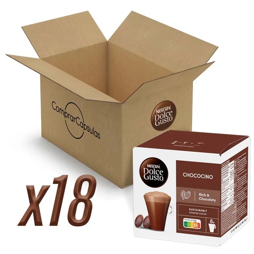[12367419X18] Chococino 18 cajas, 288 cápsulas | Dolce Gusto Nescafé
