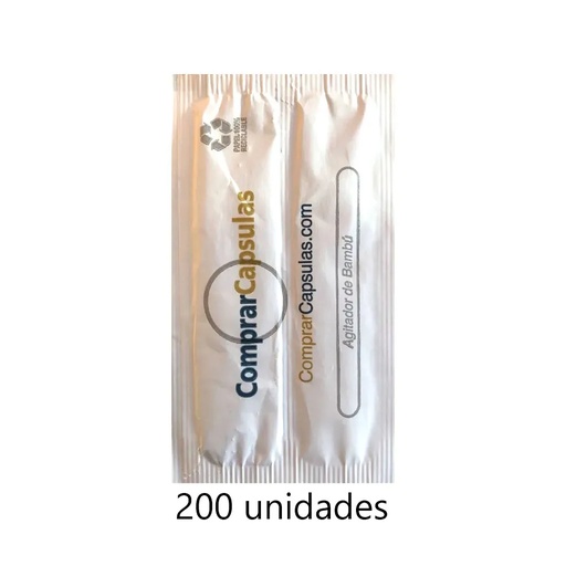 [ACC200] Agitador de Bambú con 7g de Azúcar 200 unidades