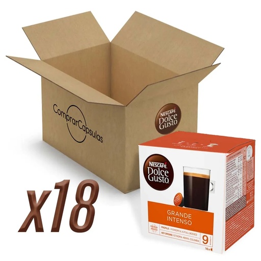 [12529114X18] Café Grande Intenso 18 cajas 288 cápsulas | Dolce Gusto NESCAFÉ