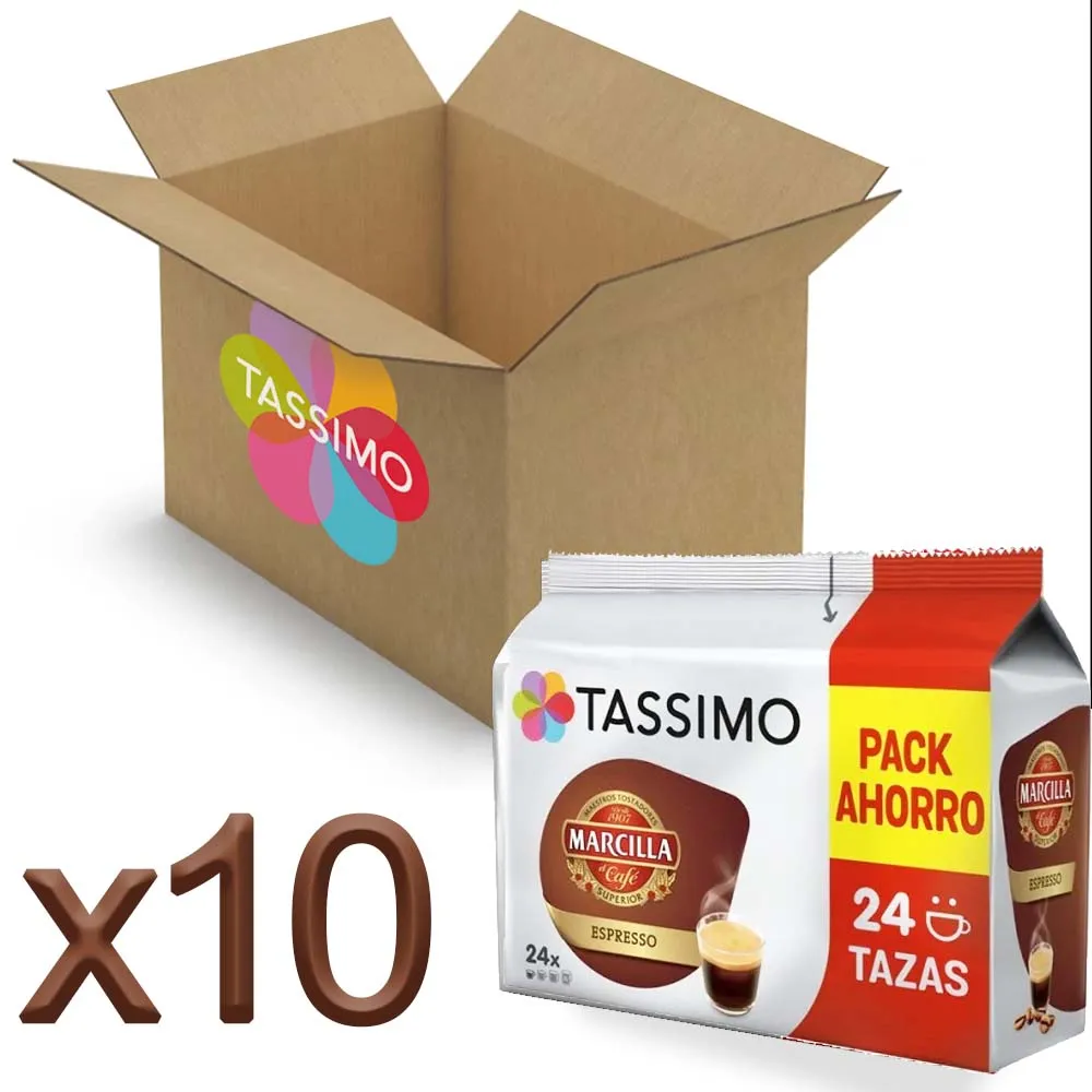 [4058278X10] Café Espresso 240 cápsulas , pack ahorro Tassimo Marcilla