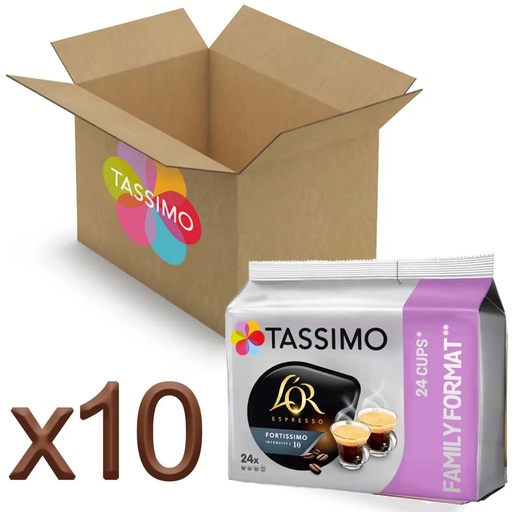 [4018847X10] Café Fortissimo 10 cajas - 240 cápsulas L'OR Tassimo