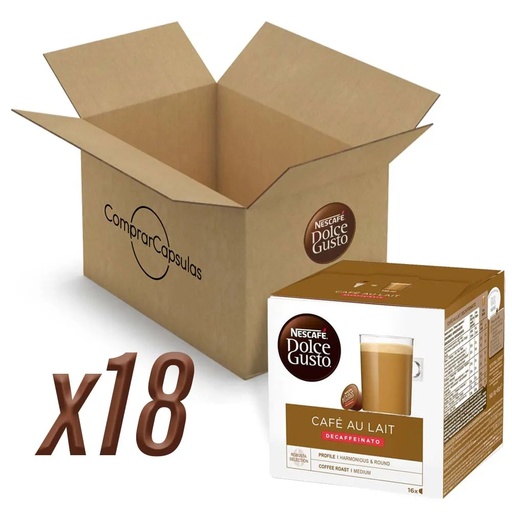 [12293457X18] Café con Leche Descafeinado 18 cajas , 288 Cápsulas. NESCAFÉ Dolce Gusto