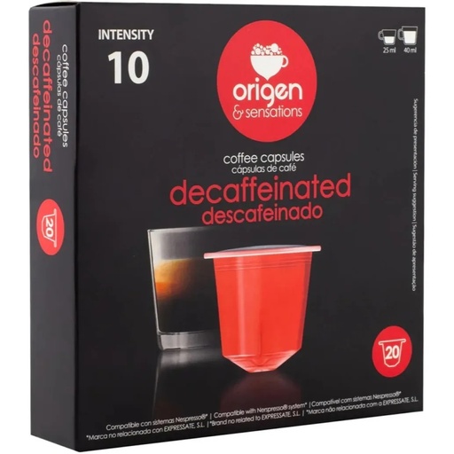 [220785] Descafeinado Origen Sensations 20 cápsulas compatibles Nespresso®