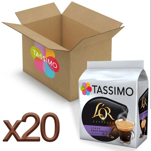 [4019120X20] Lote 20 Cajas de Tassimo L'OR Lungo Profondo
