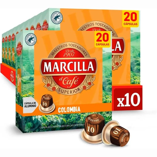 [8051903X10] Marcilla Colombia 200 Cápsulas Compatibles Nespresso®