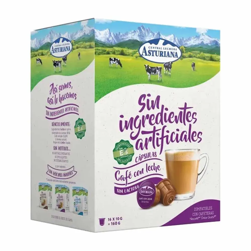 [27000] Café con Leche Sin Lactosa Central Lechera Asturiana Compatibles Dolce Gusto®*