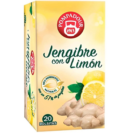 [70151] Jengibre con Limón Pompadour 20 infusiones 8412900401184