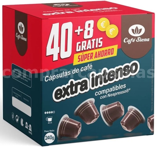 [E4001] Café Extra Intenso Siena 40+8 cápsulas Compatibles Nespresso®