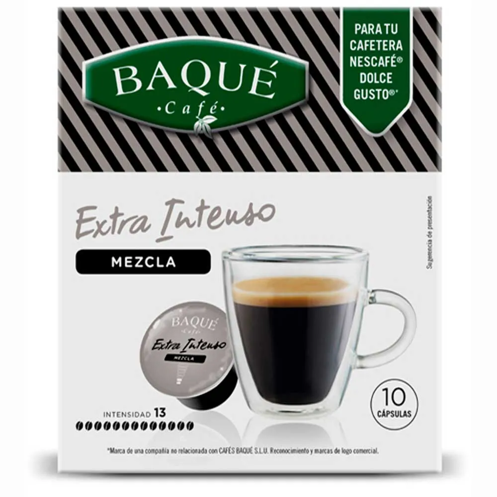 [26114290] Café Baqué Extra Intenso Mezcla 10 cápsulas compatibles Dolce Gusto