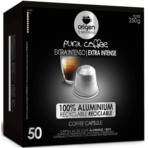 [50119] Café Extra Intense Origen & Sensations 50 Cápsulas Aluminio para Nespresso®