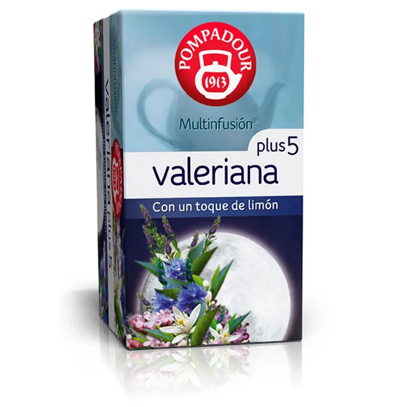 [70142] Valeriana Plus 5 de Pompadour con sabor a limón  20 bolsistas