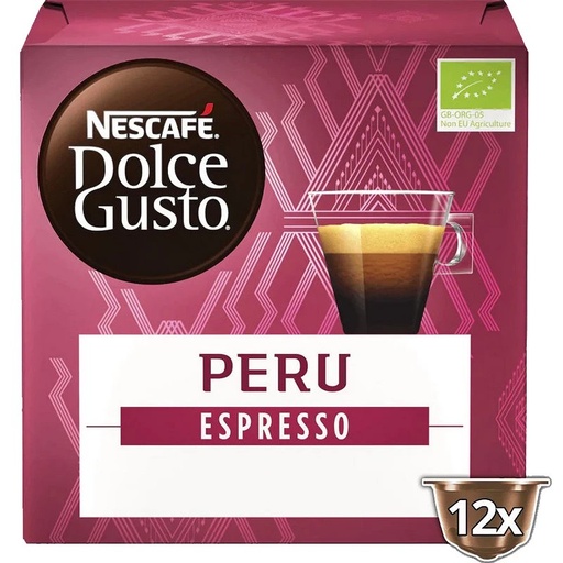 [12356379] Origen Perú espresso, 12 cápsulas Orgánicas y Ecológicas Dolce Gusto 7613036323864