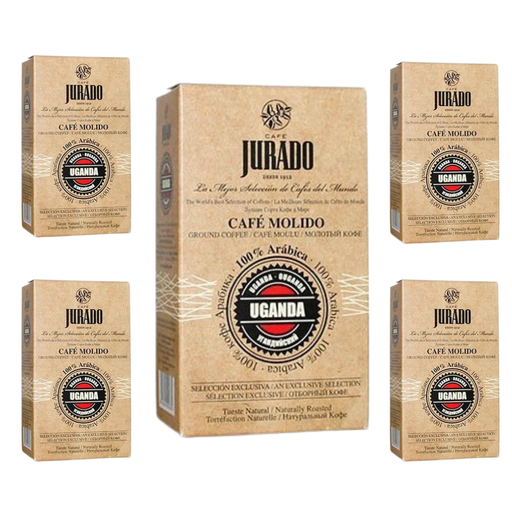 [30016293X5] Pack de 5 Uganda Café molido de Café Jurado. Cafes del mundo. 250g