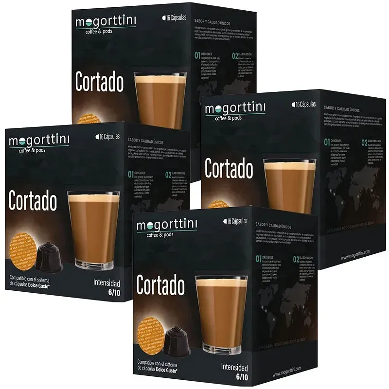 [MOG047X4] Café Cortado 4 cajas x 16 cápsulas Mogorttini Dolce Gusto