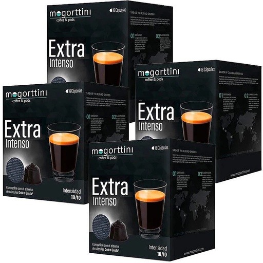 [MOG046X4] Extra Intenso Mogorttini 4 cajas de 16 cápsulas  compatible Dolce Gusto 8436583660706