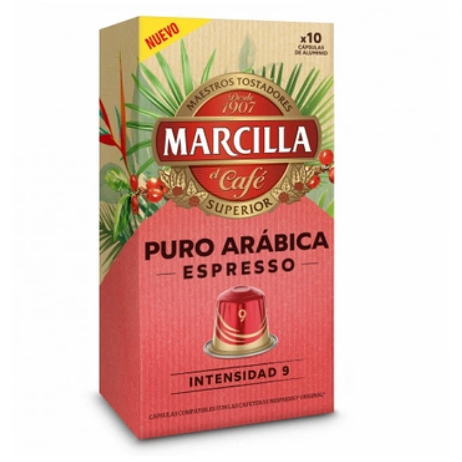 [4061880] Marcilla Puro Arábica Espresso 10 cápsulas de aluminio compatibles Nespresso